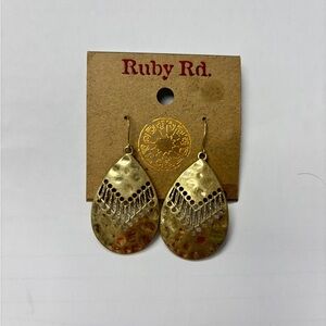 Ruby Rd. Gold Hammered Teardrop Dangle Earrings